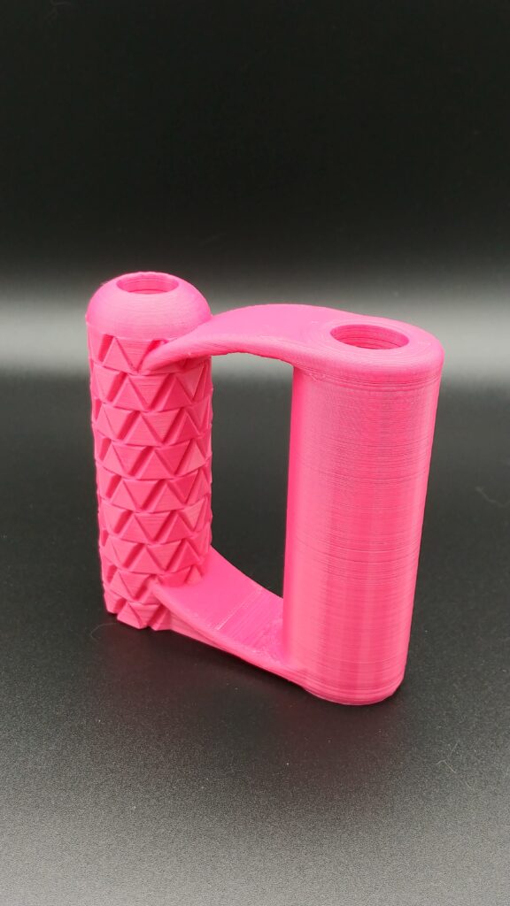 solid pink PLA+ shovel handle