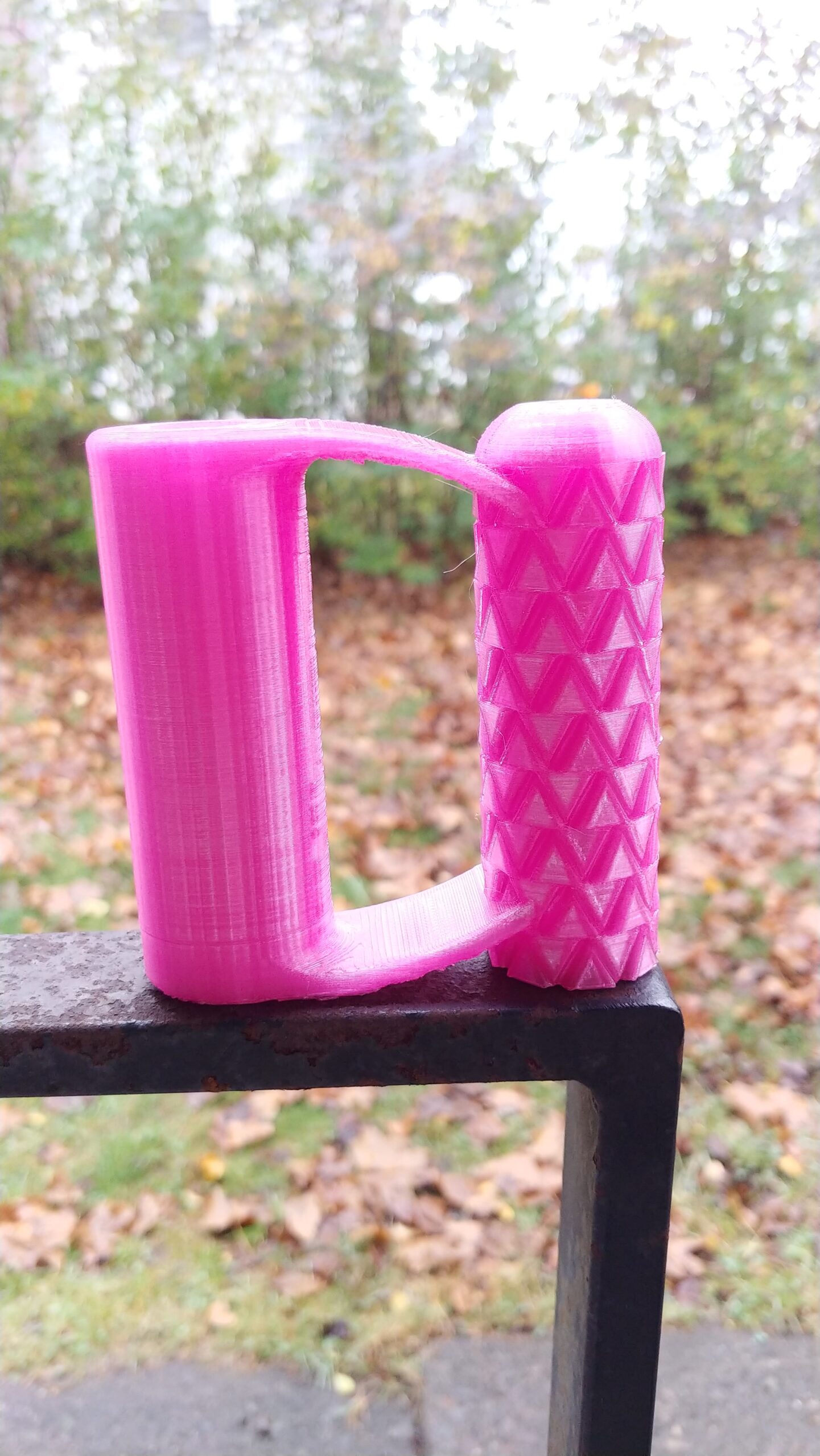 Translucent Hot Pink PETG Shovel Handle (original design)