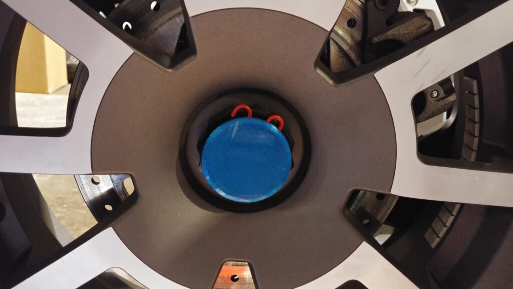 clearish blue PETG Ryker wheel cap