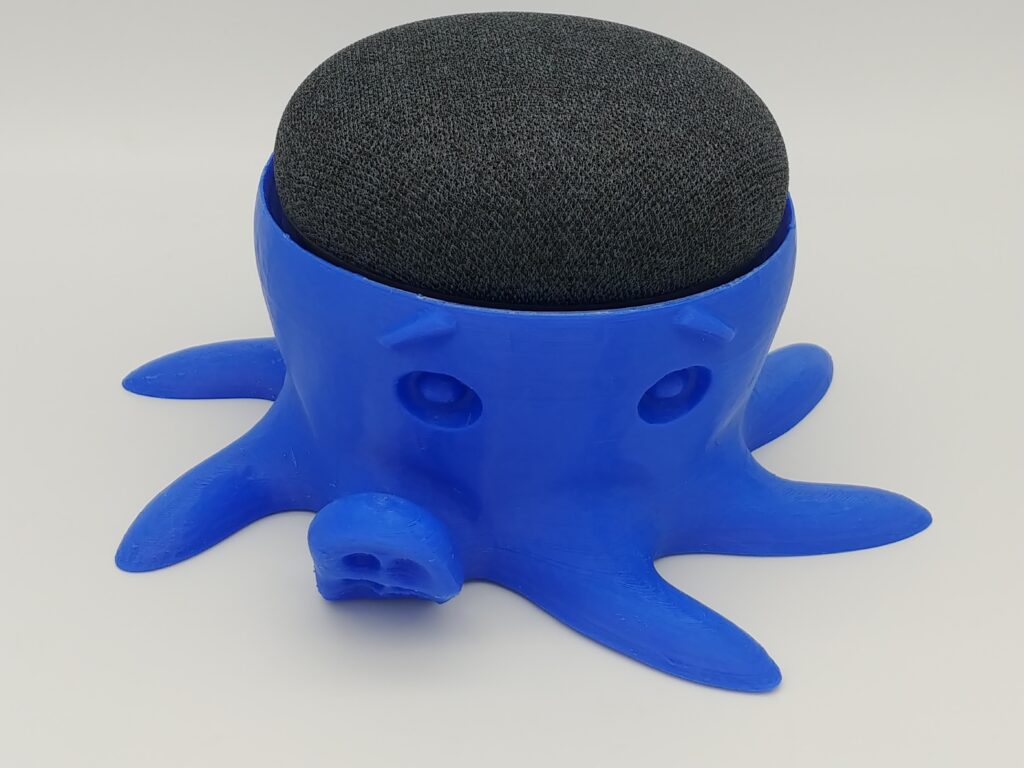 blue PLA+ Google Home octopus holder