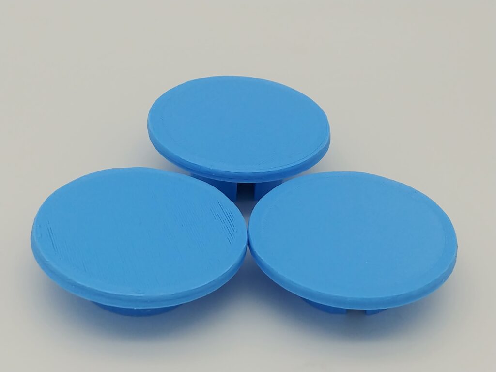 light blue PLA+ Ryker wheel caps